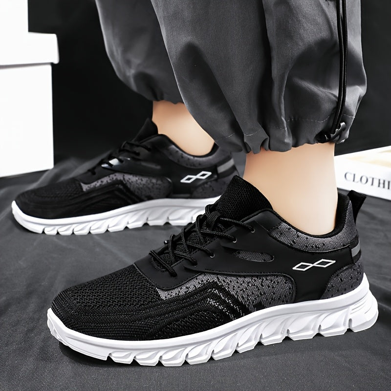 Men's Spring Collection Athletic Footwear - Breathable Mesh, Lace-Up, Fashionable for Outdoor Activities & Daily Use