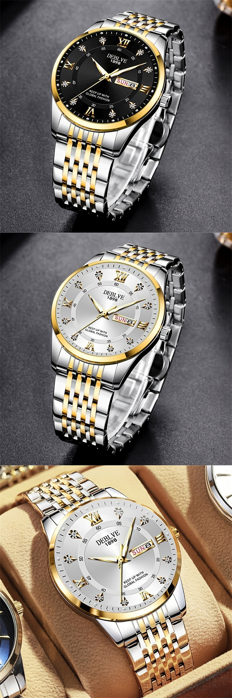 An Ideal Choice For A Birthday Gift, Holiday Gift, Or Gift For A Brand Luxury Night Light Sports Leisure Travel Business Electronic Movement Automatic Commercial Watch, With A New Stainless Steel Strap Men's Quartz Watch Date