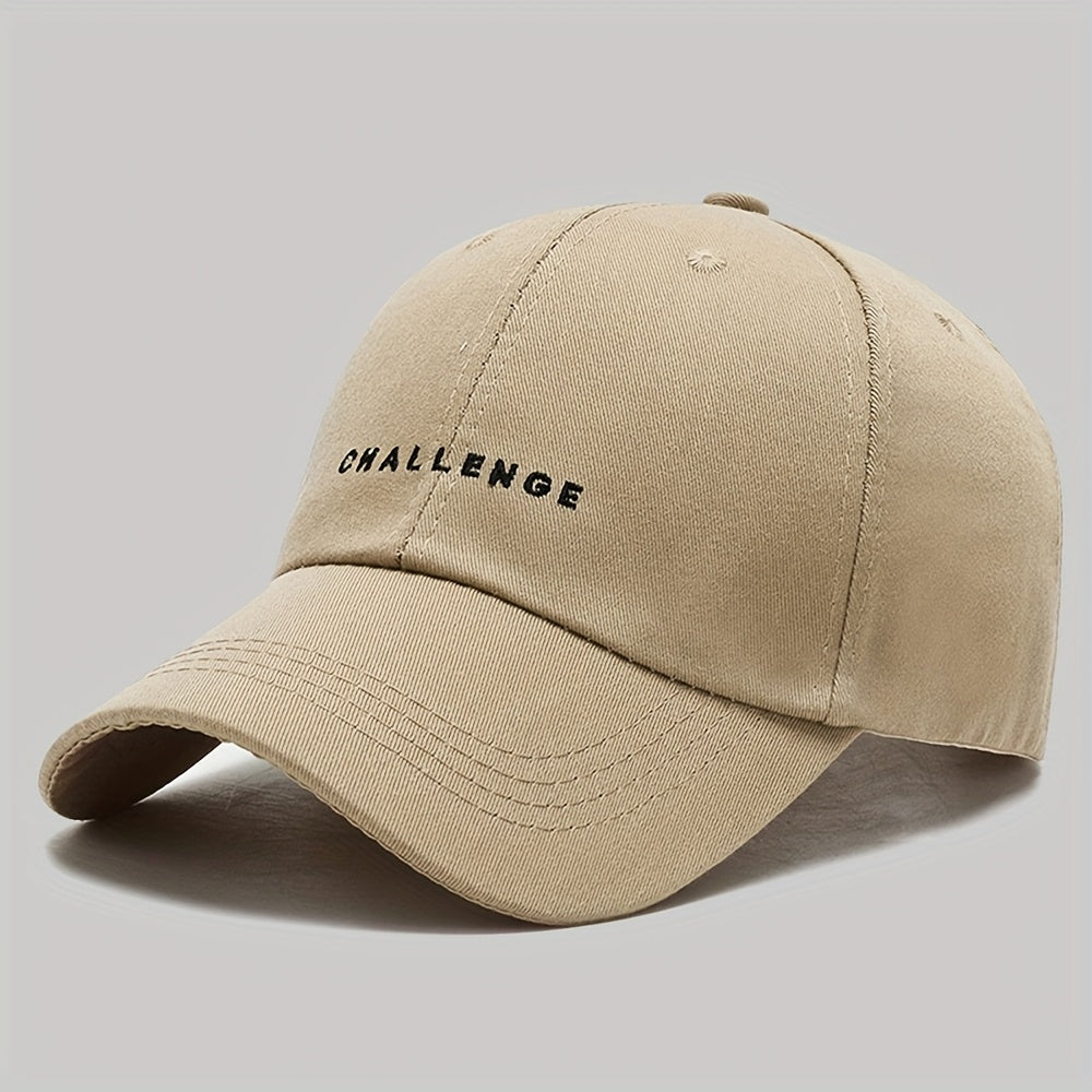 2pcs Adjustable Baseball Caps with "CHALLENGE" Embroidery - Lightweight, Breathable Polyester for Men & Women, Perfect for Outdoor Sports, Casual Wear & Holiday Gifts, Casual Headwear | Embroidered Cap | Durable Headgear
