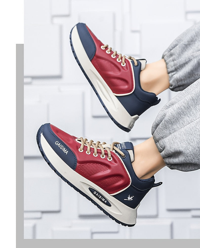 Men's Breathable Casual Sneakers - Trendy Dad Shoes with Thick Sole, Lace-Up, Mid-Top Design for Running & Fashion
