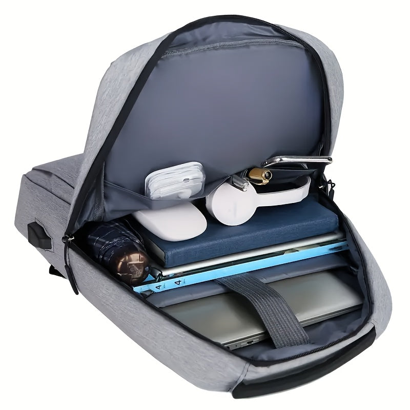 Durable Oxford Fabric Backpack with Adjustable Straps, Multiple Compartments & USB Charging Port - Ideal for Travel, Business, Hiking & Outdoor Adventures, Backpack for Travel