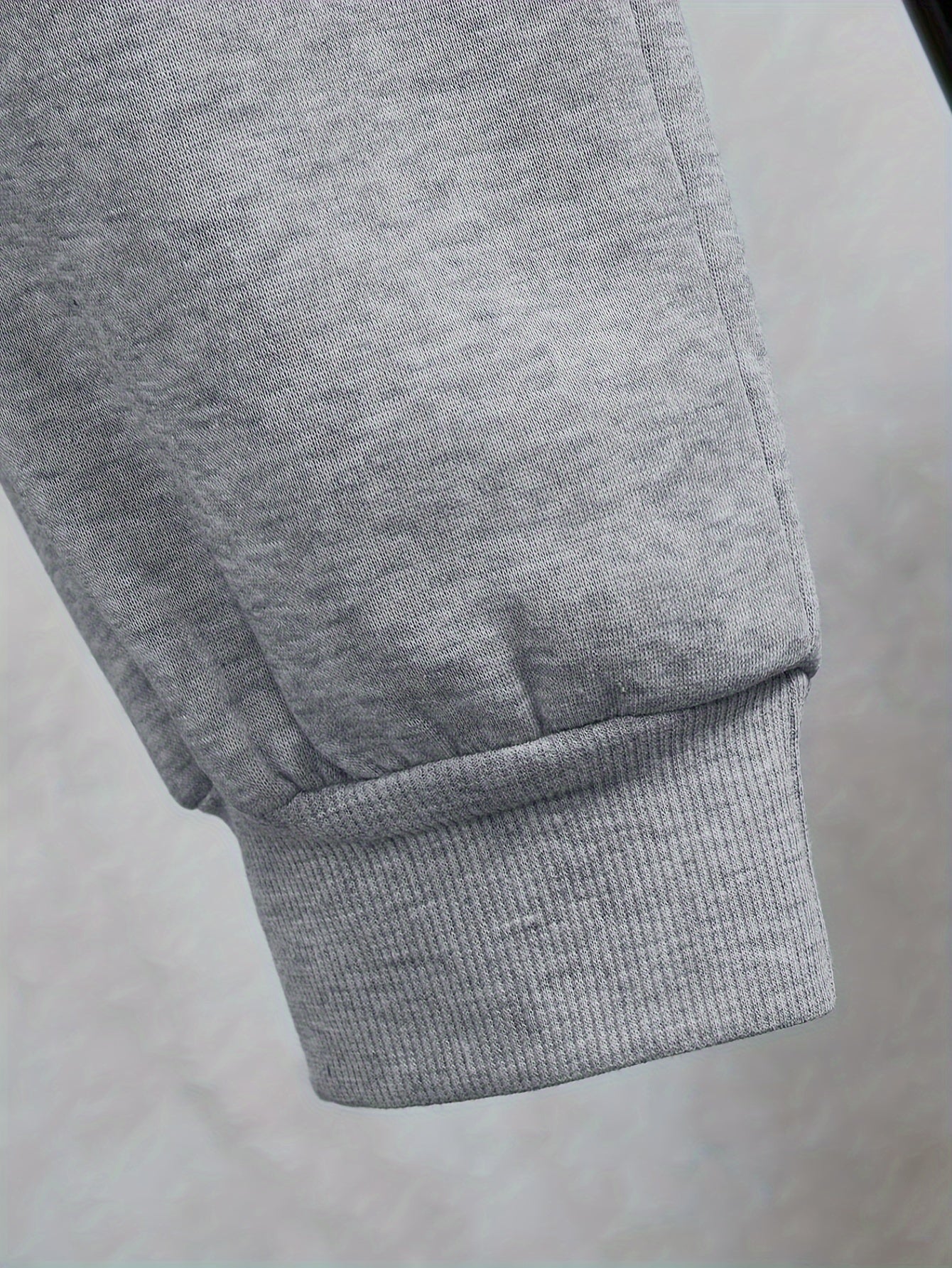 Men'S Casual Polyester Sweatsuit Set with Baseball Collar and Slight Stretch - Solid Color Long Sleeve Knit Fabric Track Suit for Fall/Winter