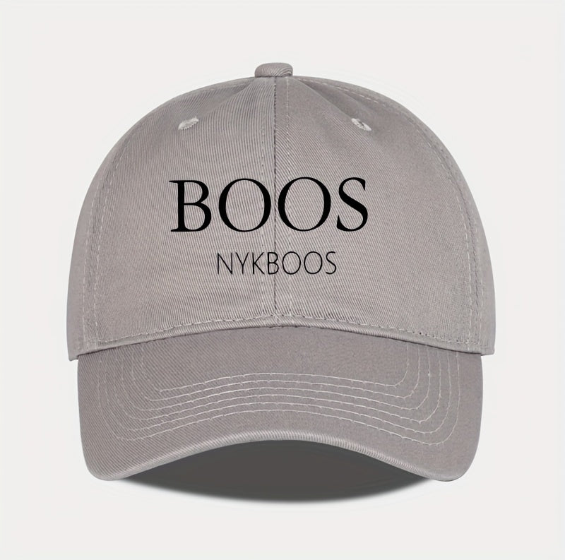 MLFO Casual "BOOS NYKBOOS" Baseball Cap, Lightweight Polyester, Adjustable Fit, Curved Brim, Hand Washable, 5 Colors, with Thanksgiving and Father'S Day Prints