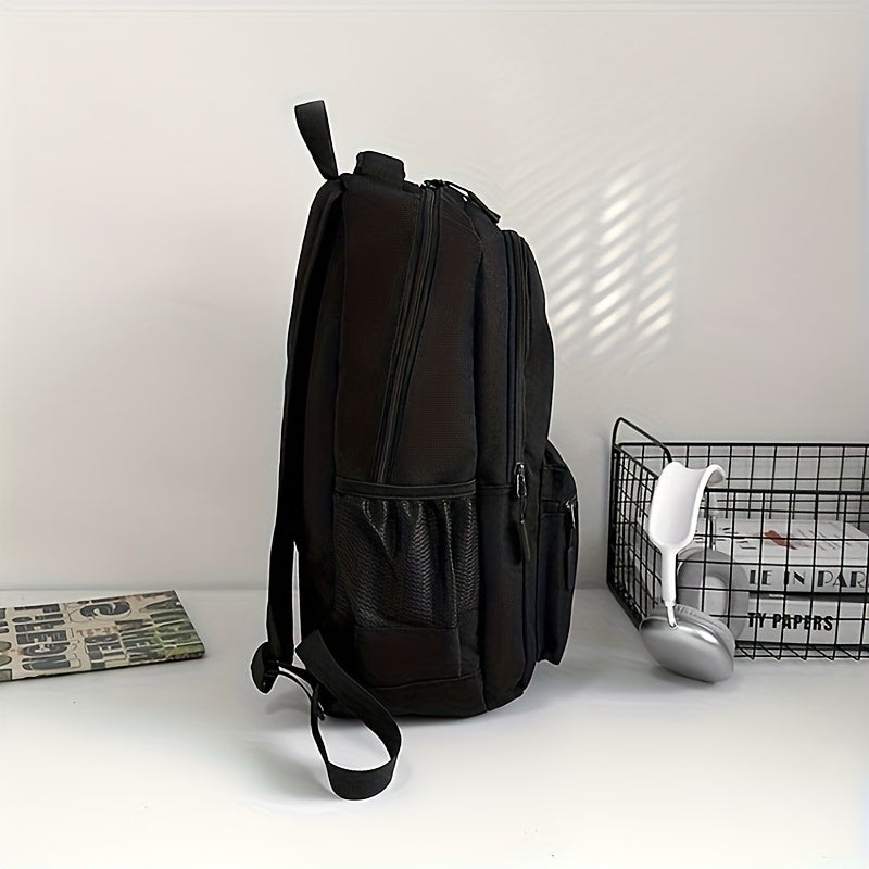 Large Capacity Laptop Backpack - Heavy-Duty Computer Backpack with Multiple Compartments, Padded Shoulder Straps & Front Zipper Pocket - Business Travel, College, Work Backpack for Men & Women - Black Backpack for Professiona