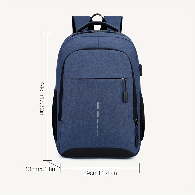 Large Capacity Reflective Oxford Cloth Backpack - Durable College & High School Student Bag with Adjustable Straps, Multiple Compartments, and Padded Laptop Area for Daily Commute & Business Use, Business Backpack | Sporty De