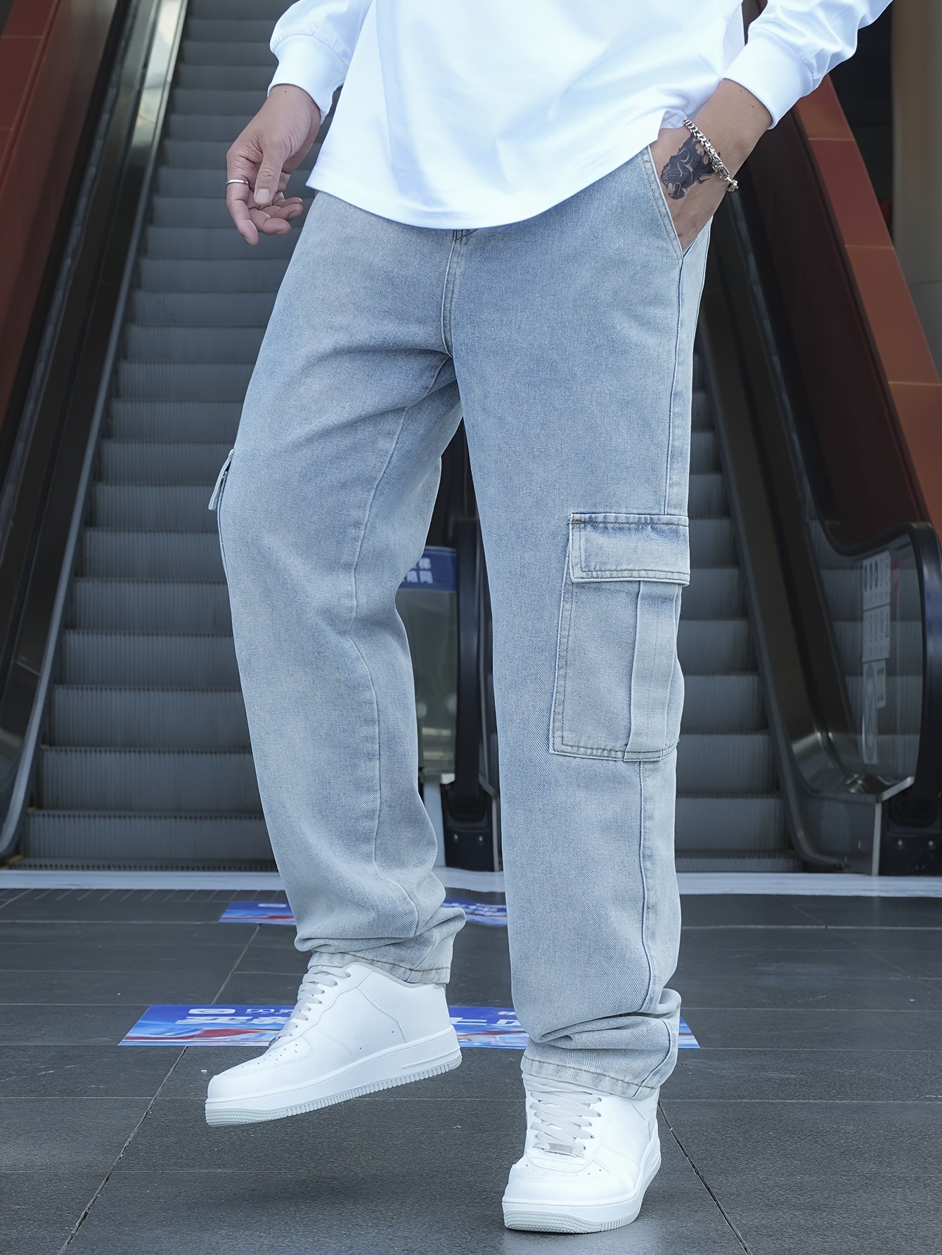 Men's Classic Blue Denim Jeans - 80%, Regular Fit, Machine Washable, Solid Color, All-Season Casual Wear, Comfortable Denim | Relaxed Fit Jeans | Textured Denim Pants