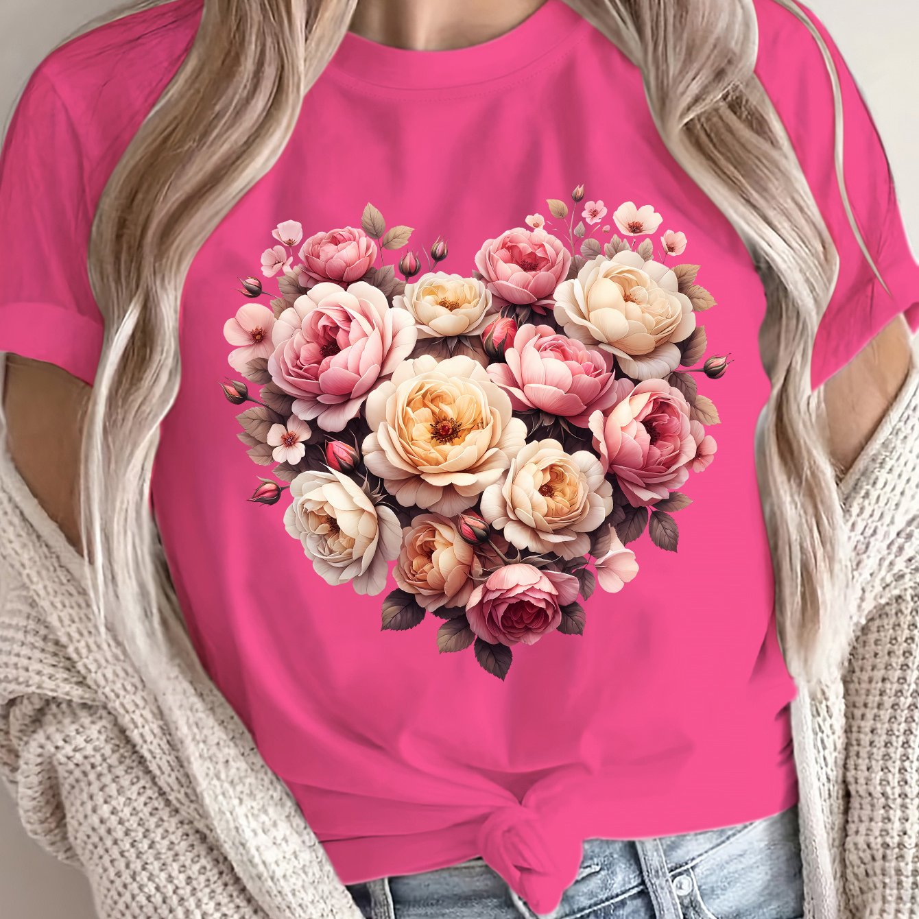 Summer Women'S Front Printed Short-Sleeved T-Shirt, Comfortable And Breathable Fabric, Casual And Sporty Style, Suitable for Spring And Summer