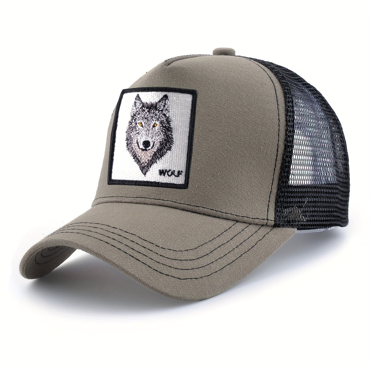 Animal Caps Trucker Hat Men Black Baseball Cap Women White Baseball Cap Men Wolf Trucker Cap Breathable Mesh Summer Baseball Caps Men'S & Women'S Wolf Embroidery Snapback Trucker Hat Fitted Outdoor Sports Adjustable Cap Gorra