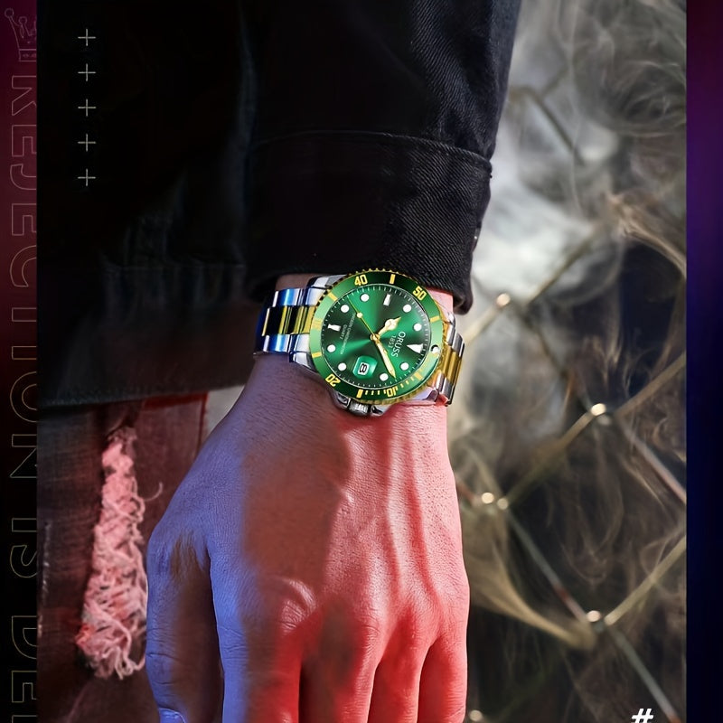 Authentic New Style Temperament Golden Watch Calendar Watch Men's Watch Men's Watch Korean Version Trendy Model