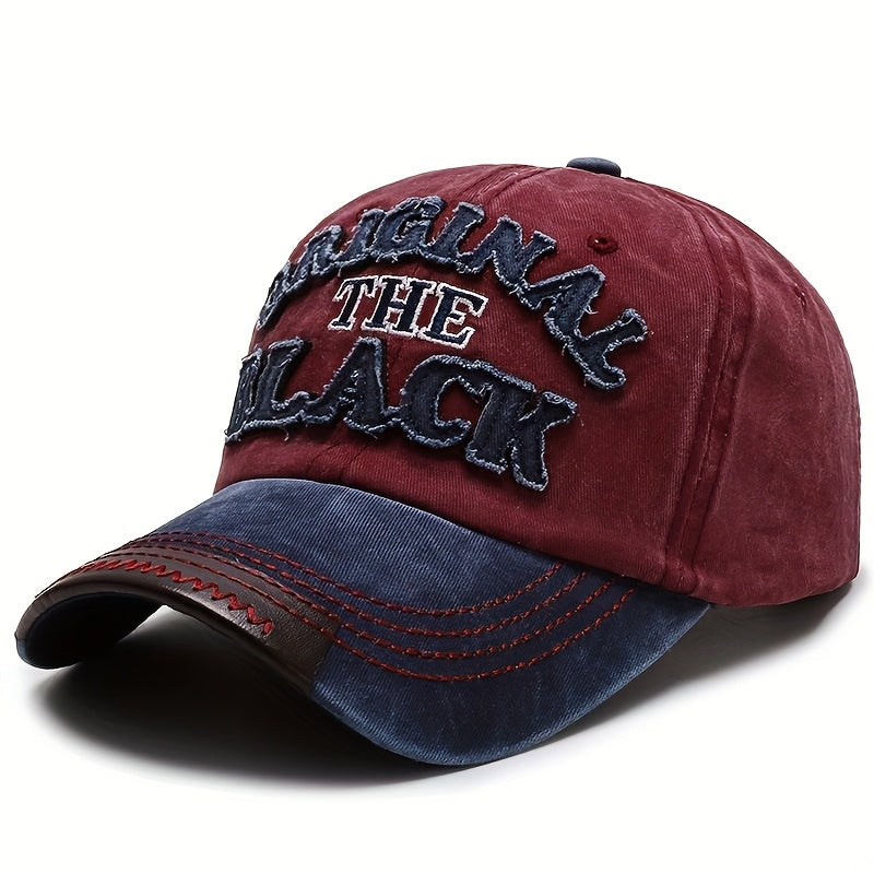 Unisex Baseball Cap THE BLACK Letter Hat Dark Style Visor Outdoor Sports Party Versatile Brimmed Hat Adjustable Size A Great Gift