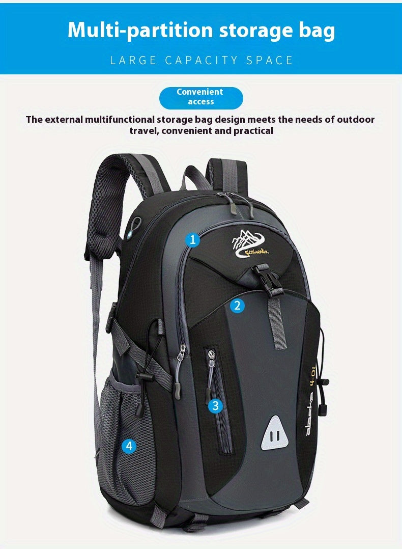 35L Large Capacity Hiking Backpack - Durable Polyester, Adjustable Shoulder Straps, Multiple Compartments for Camping, Travel & Outdoor Adventures - Ideal Gift for Hikers, Backpacking Gear