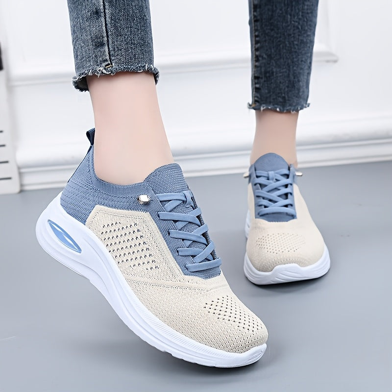 Women's Breathable Casual Running Shoes - Lace-Up Low-Top Sneakers with Fabric Upper & Durable PVC Sole, All-Season Comfort for Walking, Jogging, Casual Attire - Multi-Color Options, Ladies Sneakers