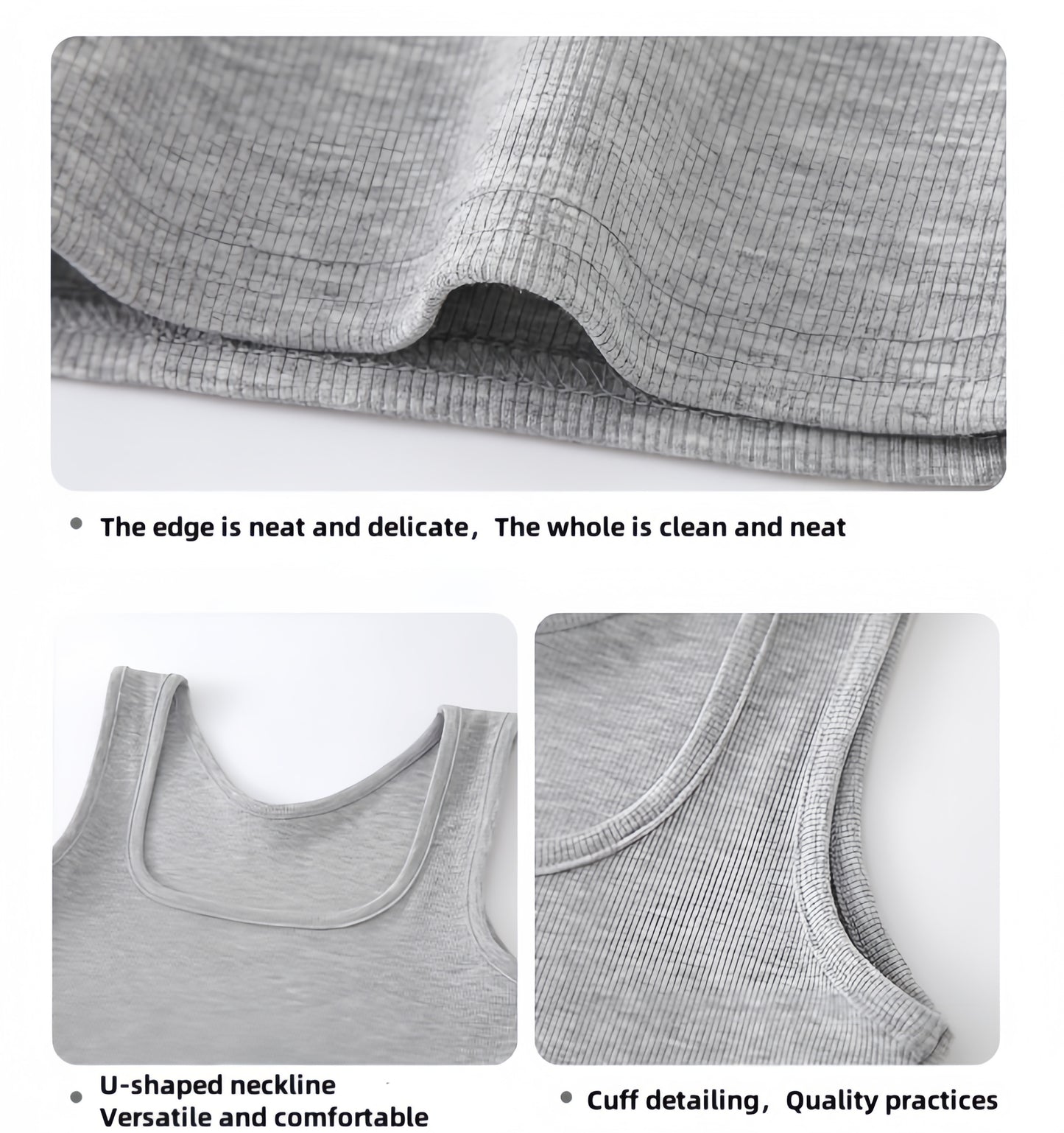 Solid Color Casual, U-neck, Wide Shoulder Vest, Women's Vest, Inner Wear, Versatile Outer Wear, Sleeveless Vest, Comfortable and Simple, Spring, Summer and Autumn Top, Can Be Worn in Winter, Christmas, Valentine's Day