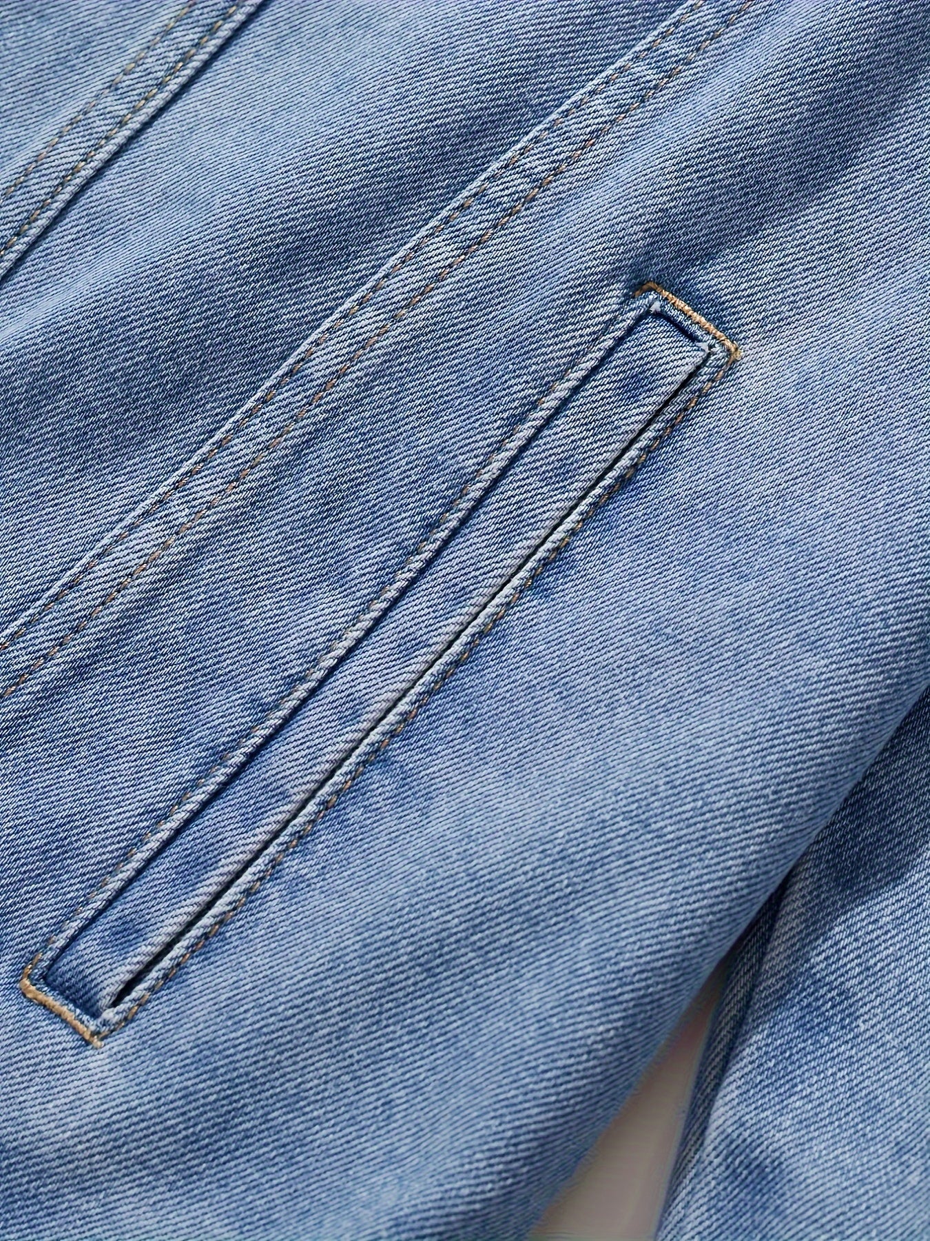 Men's Slim-Fit Denim Jacket - Casual Cotton Blend, Long Sleeve with Pockets, Machine Washable