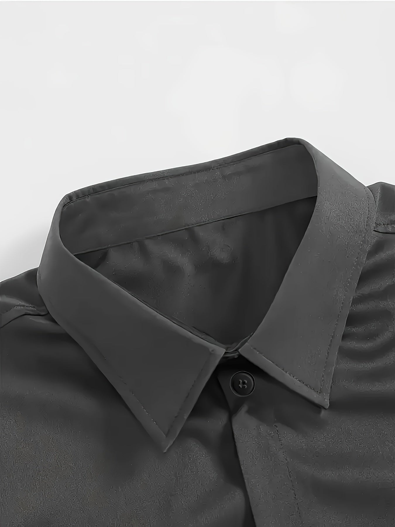 Men's Classic Solid Color Long Sleeve Dress Shirt - Regular Fit Point Collar, Non-Stretch Fabric for Office, Business & Casual Wear, All-Season Versatile Wardrobe Staple, Everyday Comfort, Sleek Appearance, Easycare Material