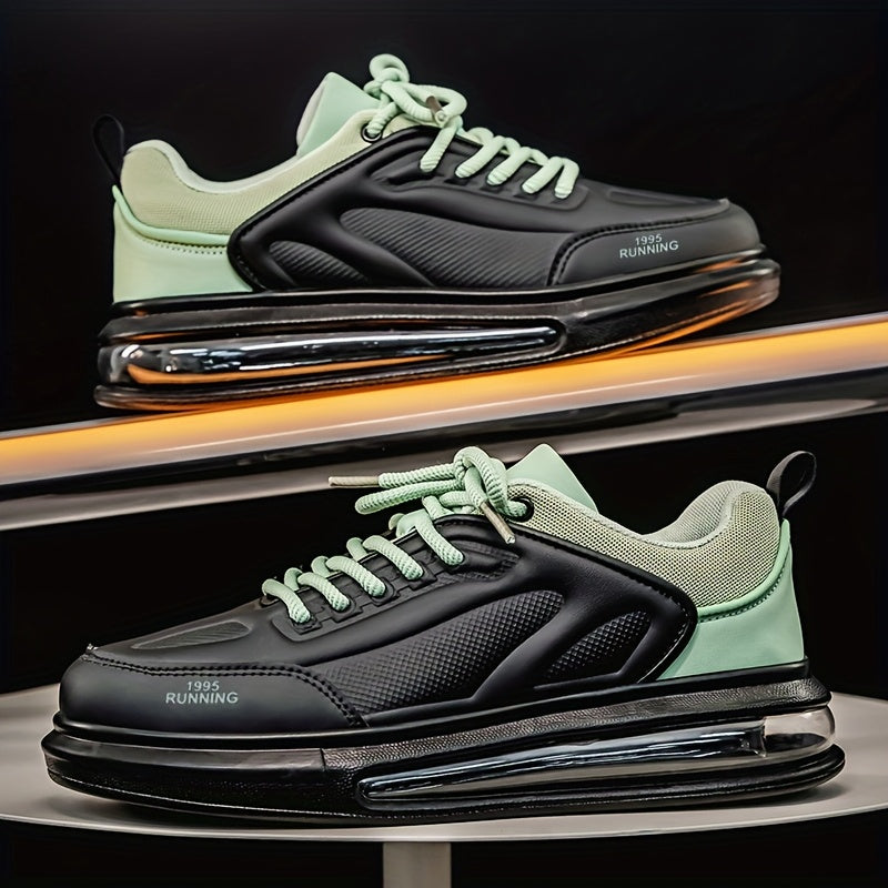 Men'S Stylish Low-Top Running Sneakers - Light Blue & Black Colorway, Breathable Mesh Lining, Cushioned Rubber Sole, Lace-Up Design for Casual & Sports Wear, Casual Athletic Shoes | Stylish Laceup Shoes | Comfortable Fit