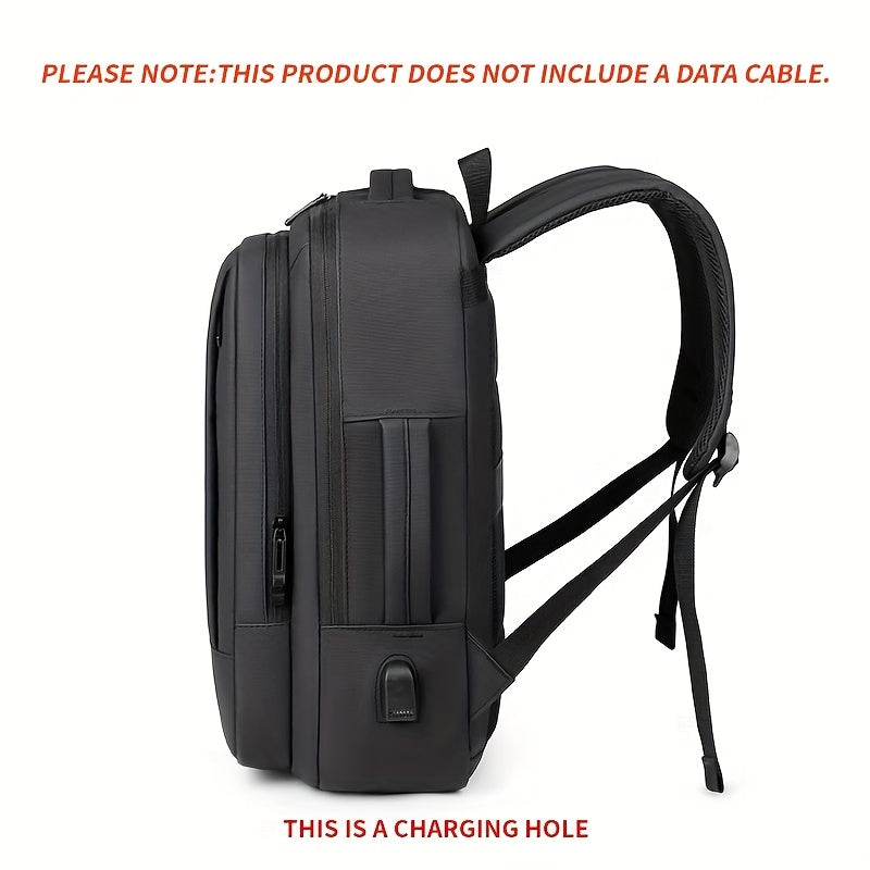 39.62 cm Laptop Backpack for Men & Women - Business Travel Anti-Theft Durable Computer Bag with Adjustable Shoulder Straps, Multiple Compartments & Padded Design, Black