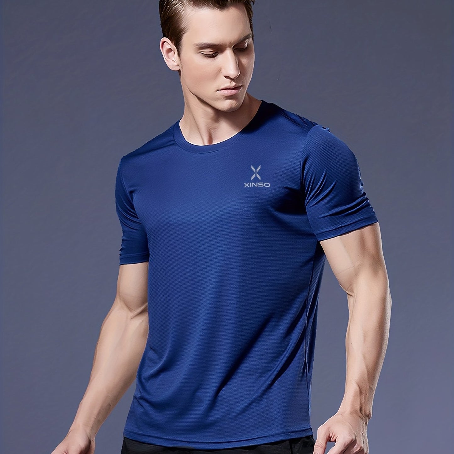 Men's Ultra-Thin T-Shirt with Round Neck, Lightweight and Breathable Performance Running Top for Gym Workouts