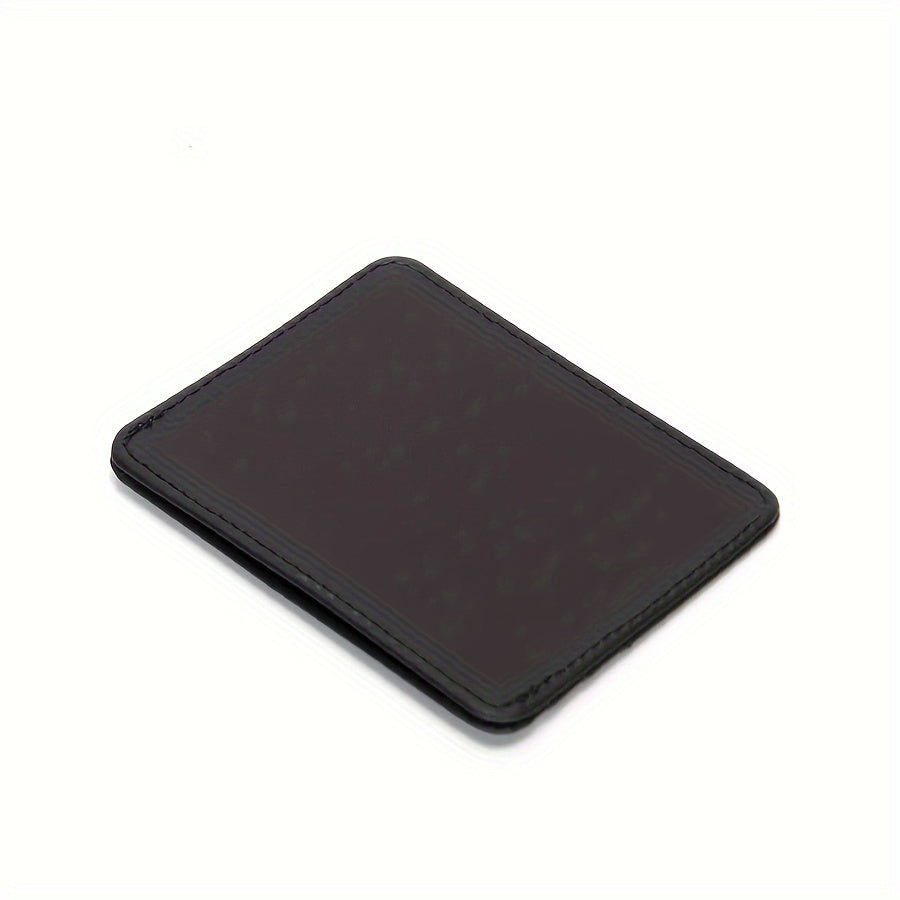 1pc Sleek Black Faux Leather Card Holder - Ultra-Slim, Multi-Slot Design, Compact Wallet with Secure Snap Closure for Everyday Use