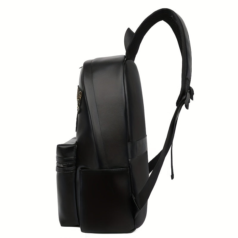 Men'S Genuine Backpack - Large Capacity, Multi-Functional Trolley Bag with Adjustable Straps, Golden Embossed Design, Perfect for School, Work, or Travel, Backpack for Travel, Durable Zipper Closure