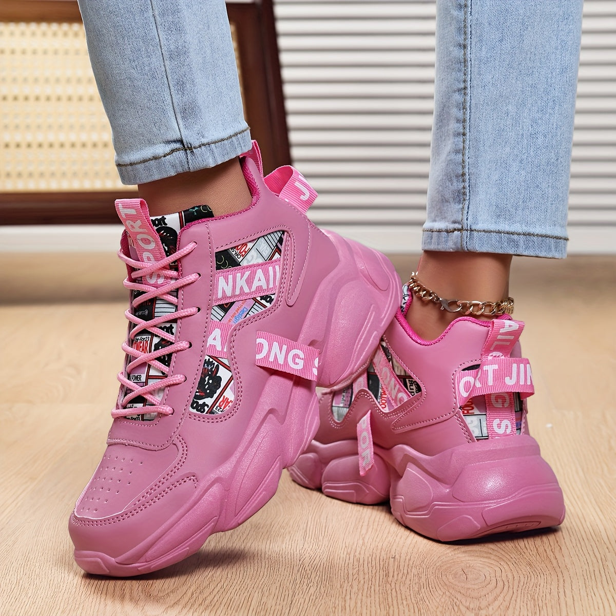 Women'S High-Top Plaid Skate Sneakers - Lightweight, Non-Slip, Shock-Absorbing Sneakers with EVA Sole, Synthetic Faux Leather Upper & Fabric Lining for All-Season Sports and Casual Wear, Casual Sneakers | Stylish Lace-Up Shoe