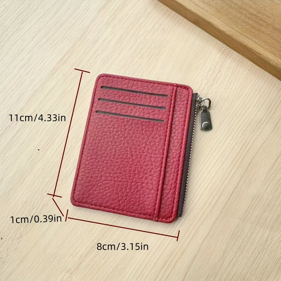 Sleek Minimalist Men's Faux Leather Wallet - Ultra-Thin, Portable Credit Card Holder with Zipper Coin Purse - Perfect for Birthday & Father's Day Gifts