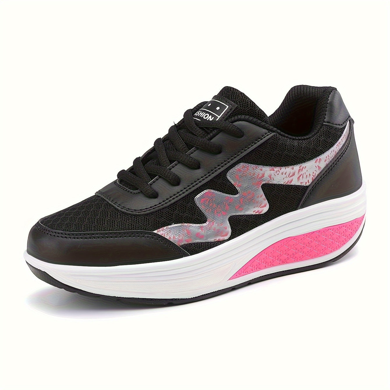 Women's Light Blue Breathable Mesh Sneakers - Air-Cushioned, Thick-Soled Sneakers with Sport Control & Lace-Up Design for All Seasons
