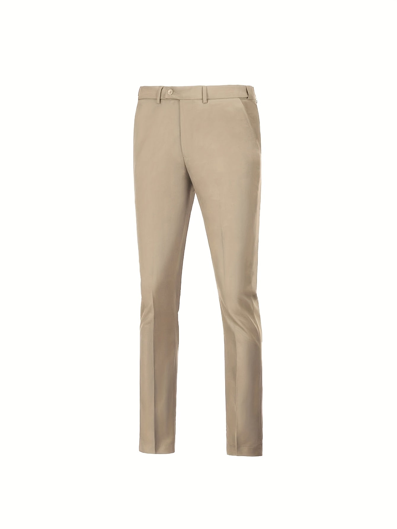 SAILIINY Men'S Solid Color Polyester Viscose Blend Dress Pants, Regular Fit All-Season Party Suit Trousers with Pockets, 80% Polyester 20% Viscose, 240g/m² Woven Fabric, 100% Polyester Lining, for Mature Occasions