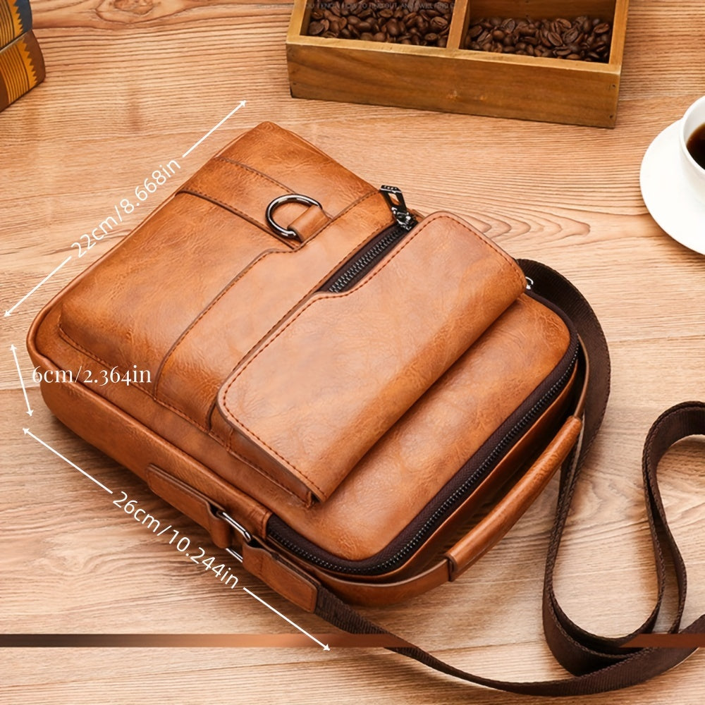 Personalized 26-Letter Men's Shoulder Bag DIY Casual Business Crossbody Vertical Handbag Christmas Father's Day Valentine's Day Thanksgiving Gift