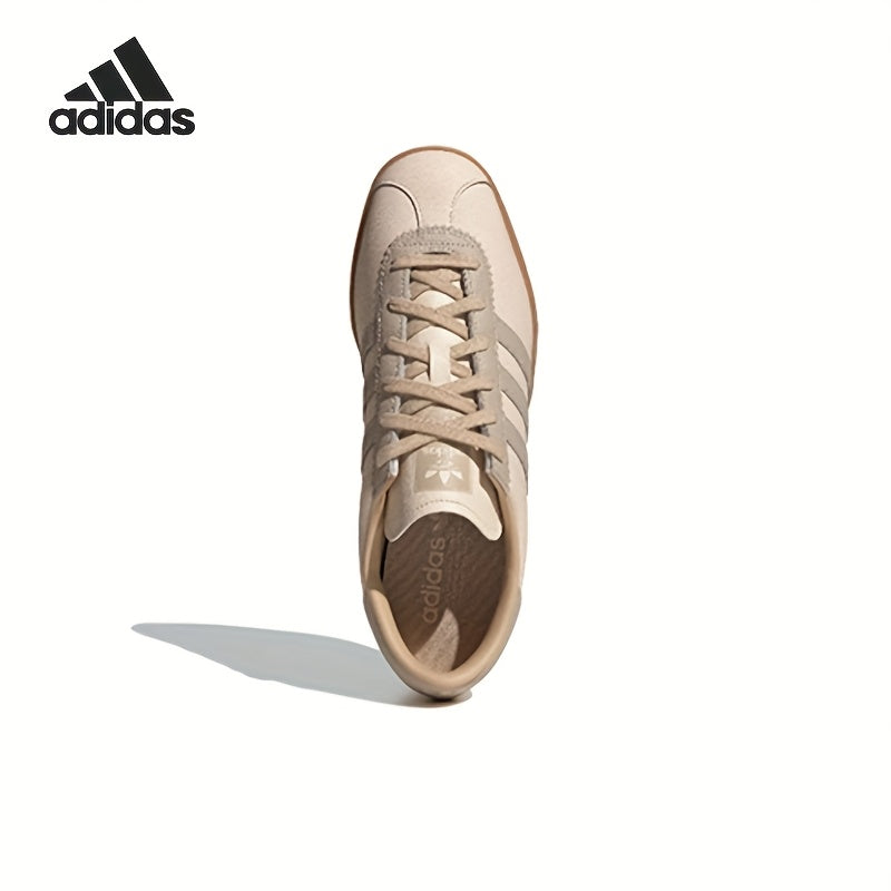 Adidas Originals Stadt Low-Top Sneakers - Slip-Resistant Rubber Sole, Genuine Leather Upper, EVA Cushioned Insole, Striped Design, Beige/Brown, Unisex All-Season Casual Shoes (JR8313), Shoe Insoles, Slipresistant Footwear, Mi