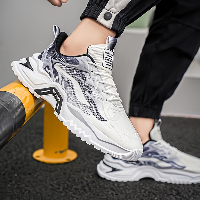 Men's Low-Top Skate Shoes - Breathable PU/Fabric Upper, EVA Cushioned Insole & Durable PVC Sole - Lace-Up Design with Letter Print/Stripes/Solid Colors for Urban Streetwear & Casual Wear