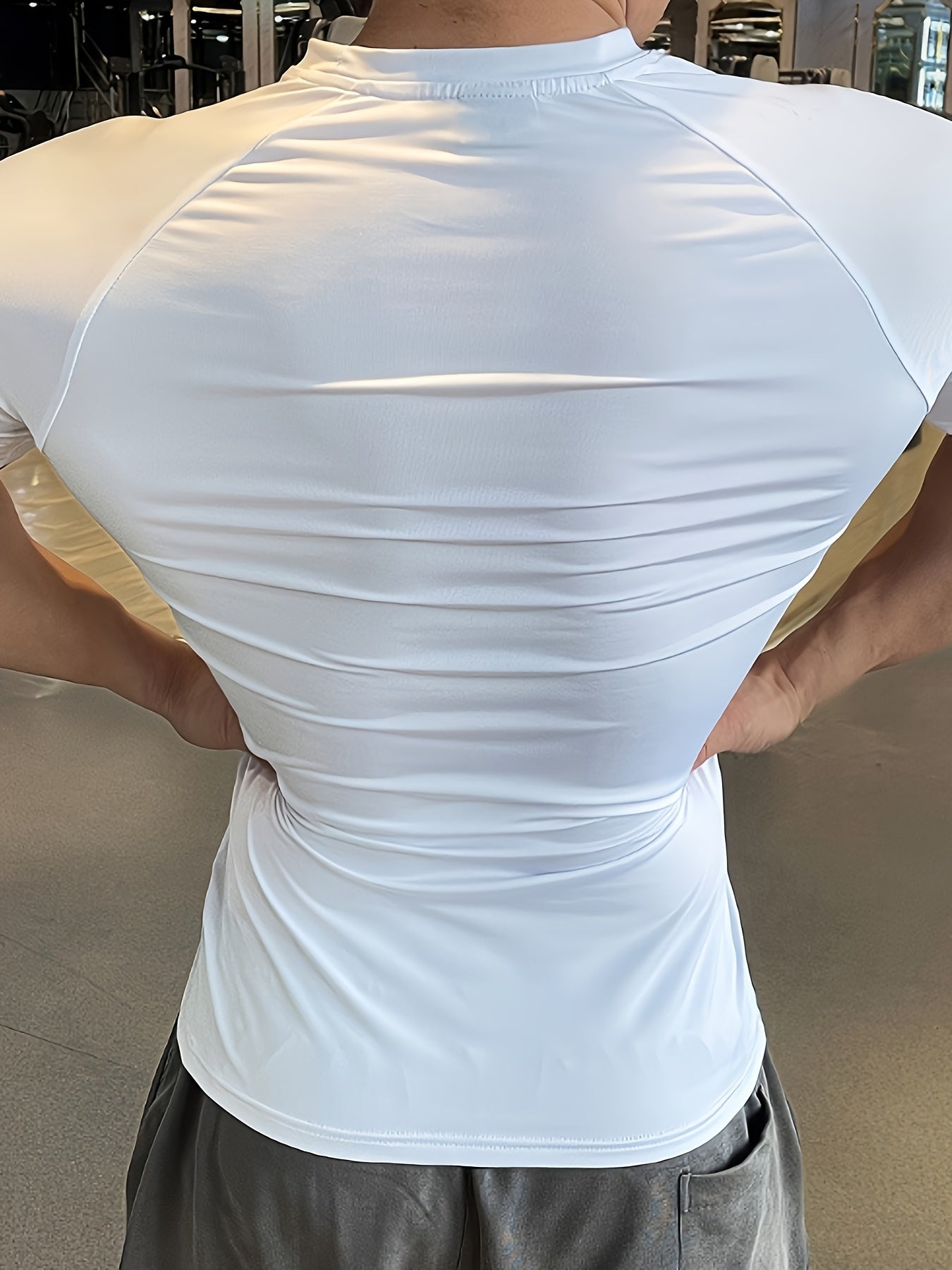 Men'S Slim-Fit Quick-Dry Athletic T-Shirt - Breathable, Stretchy, Solid Color Crew Neck Tee for Gym, Casual Summer Wear, Gym Apparel | Trendy Men'S Tee | Quickdry Materia