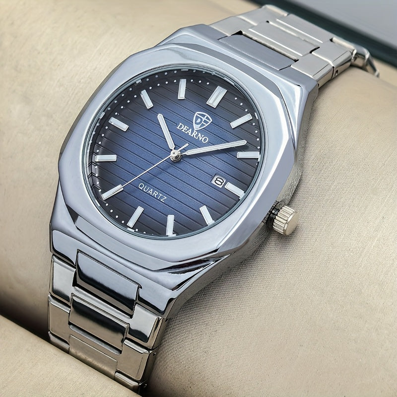 2025 New Men'S Watch, Versatile And High-End, Stylish Quartz Watch with Stainless Steel Strap, Perfect for Business And Casual Wear, Ideal Gift for The Holidays.