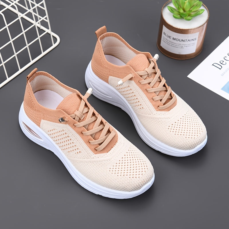 Women's Breathable Casual Running Shoes - Lace-Up Low-Top Sneakers with Fabric Upper & Durable PVC Sole, All-Season Comfort for Walking, Jogging, Casual Attire - Multi-Color Options, Ladies Sneakers