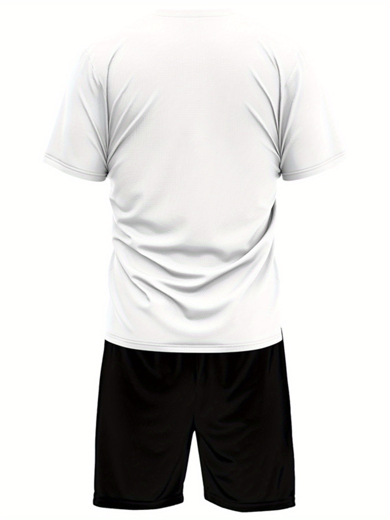 ADIDA Letter Set Short Sleeve + Shorts Two-Piece Men's Fashion Casual Round Neck T-Shirt Outfit, European Style Trendy Short Sleeve Set