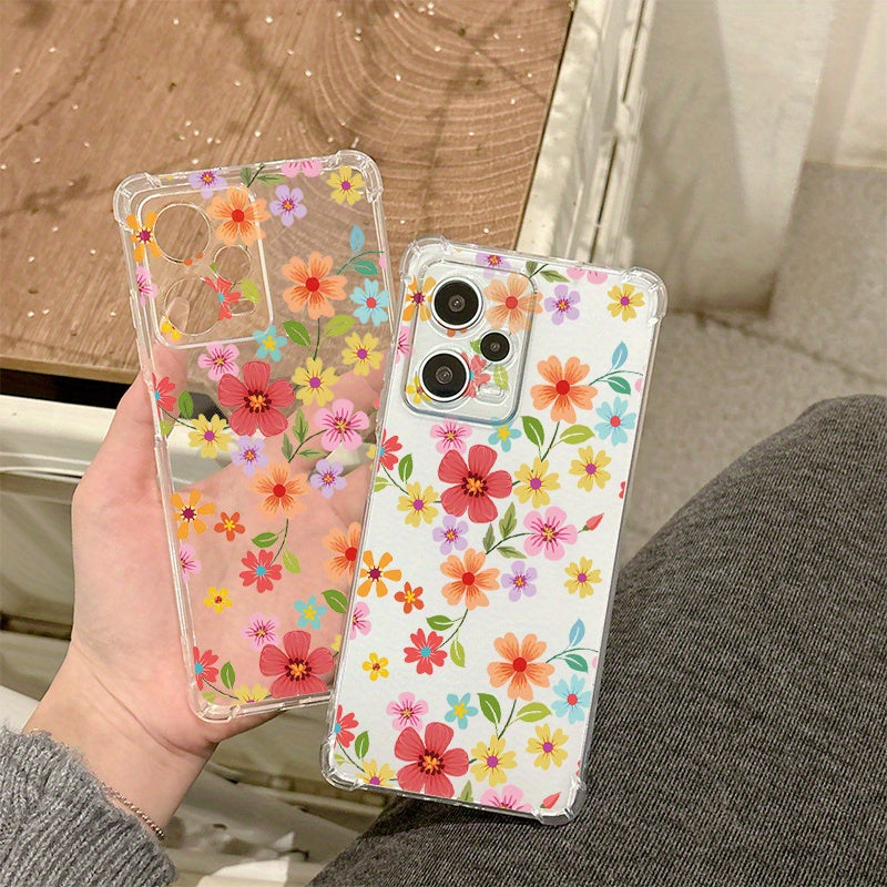 Colorful Flowers and Grasses This high-quality TPU transparent protective case for Motorola MOTO G100 G85 G84 G75 G73 G72 G60 G55 G42 G34 G9 G8 G7 G6 MOTO E32 E20 E13 all-inclusive soft protective cover MOTO EDGE 50 40 30 Sim