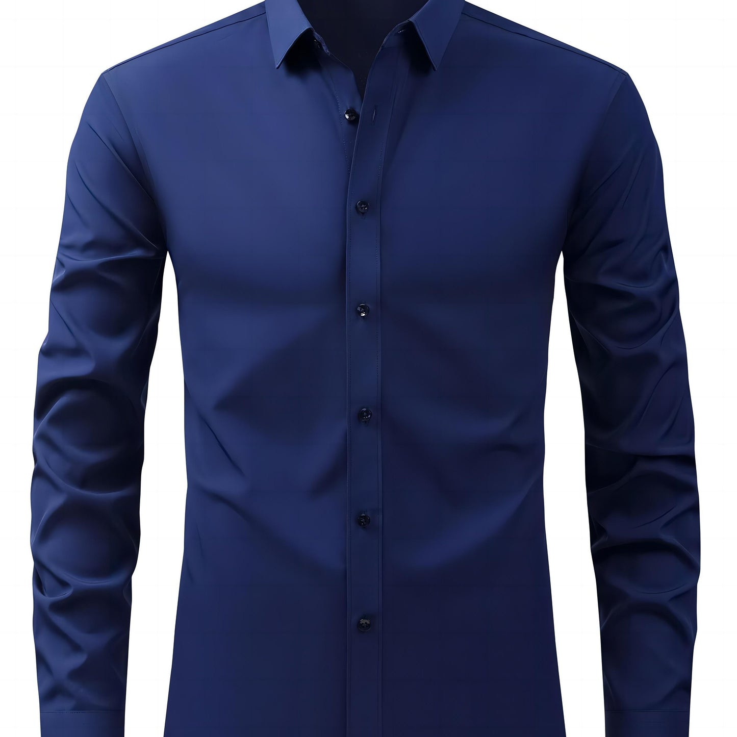 2025 New Men'S Business Slim-Fit Long-Sleeve Shirt, Wrinkle-Free, Elastic, And Smooth Fabric.
