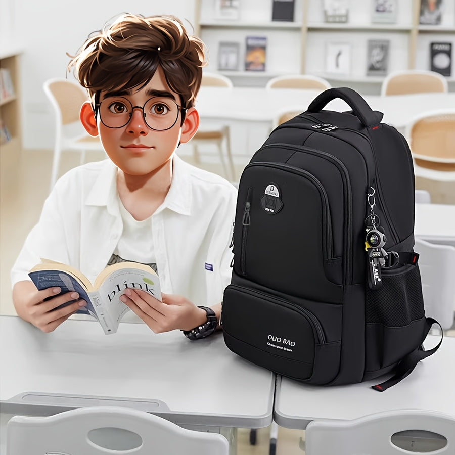 1pc DUO BAO High-Quality Knapsack - Stylish Gray & Black Backpack with 6 Large Compartments, Durable Oxford Fabric, Ideal for School, Travel, and Fitness, Casual Style, Travel Backpack | Stylish Backpack | Durable Backpack