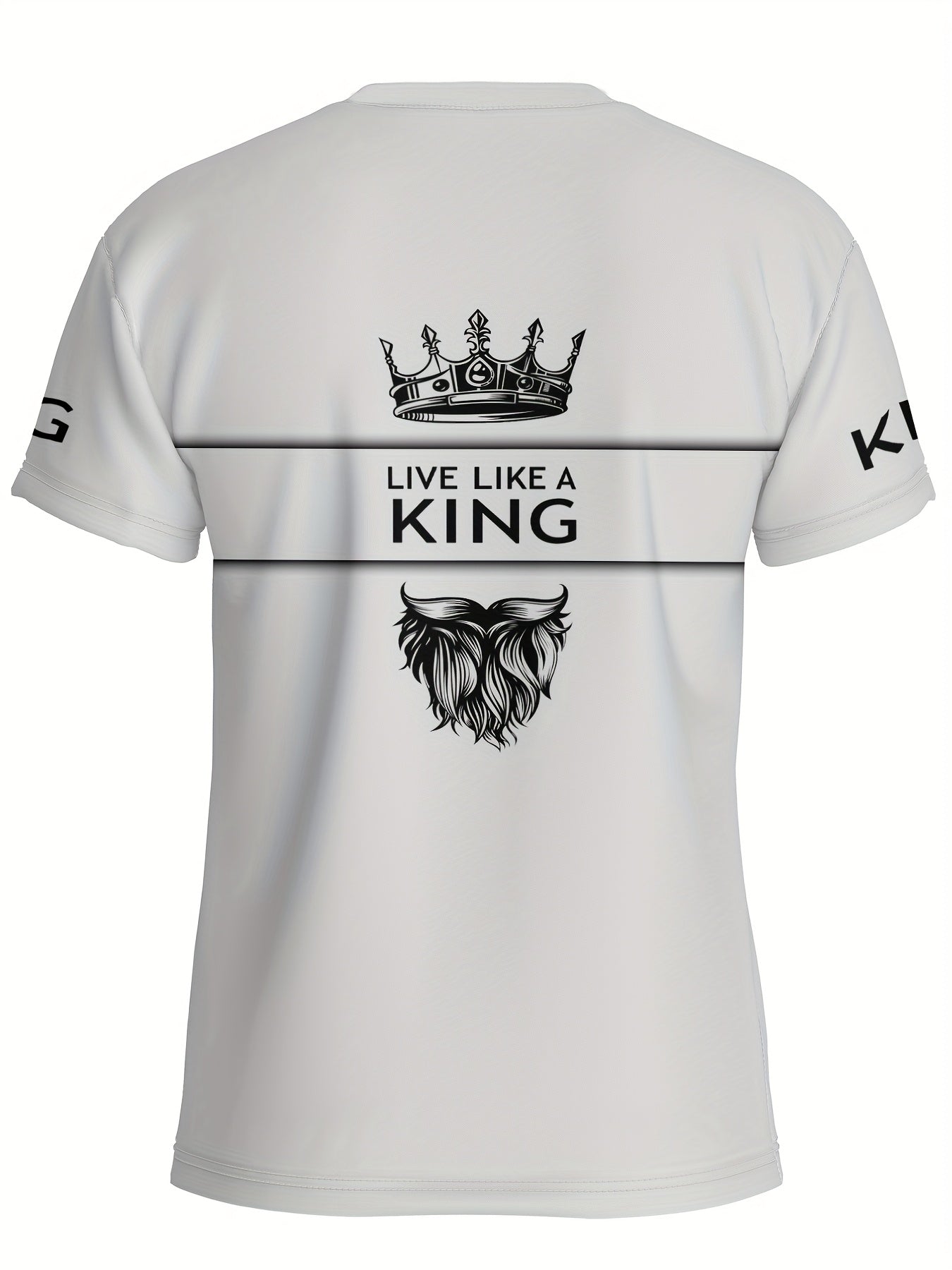 Men'S Casual Round Neck T-shirt, 100% Polyester Knit Fabric, Regular Fit, with 3D Number Print Stripe Contrast and K Letter Design, Suitable for Summer Sports Style T-shirt