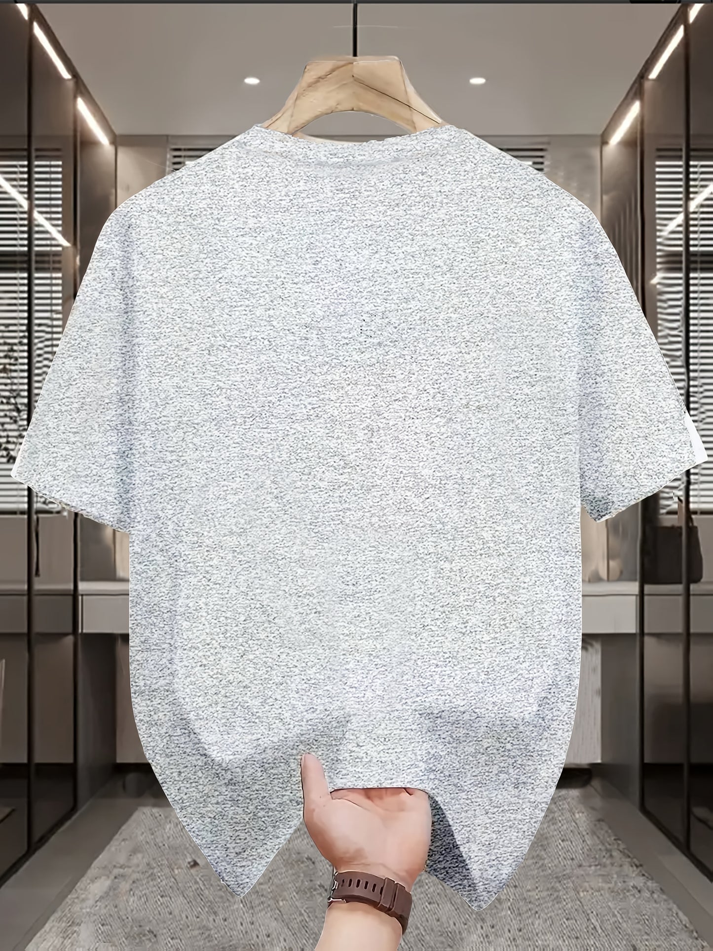 Men's Casual Graphic T-Shirt - Soft Polyester Blend, Crew Neck, Short Sleeve, Summer Style with Unique Moon and Figures Print, Lightweight and Comfortable for Casual Attire, Everyday Tshirt | Artistic Design Shirt | Lightweig