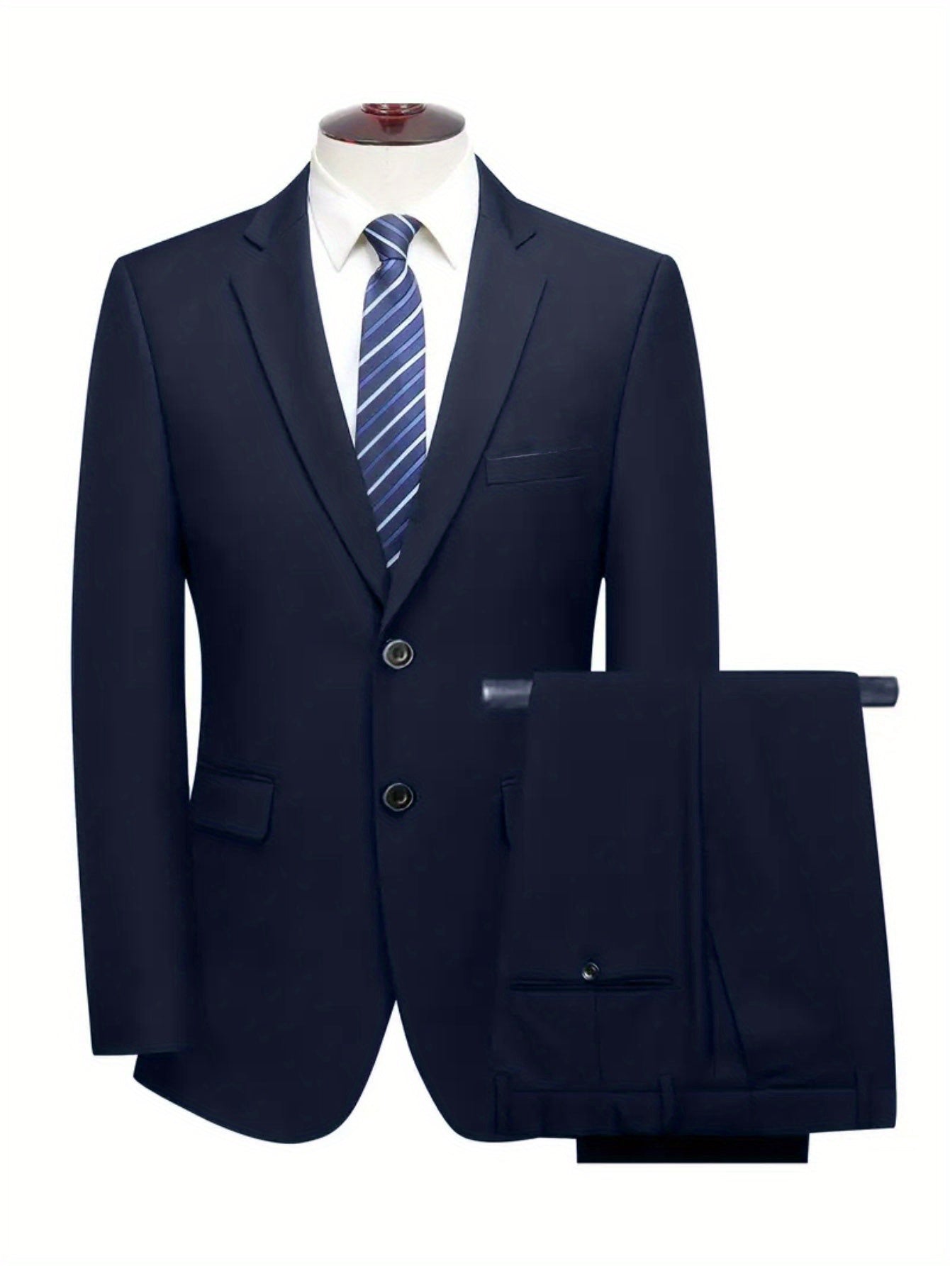 Men'S Formal Suit Set Featuring a Two-Button Lapel Jacket And Trousers. A Simple, Comfortable, And Classic Outfit for Adult Males, Suitable for Professional Office Wear, Elite Business Attire, High-End Casual Suits, And Profe