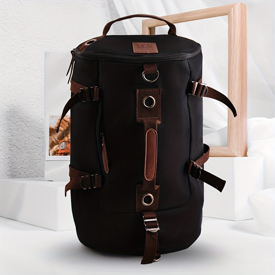 Men's Large Capacity Travel Backpack - Heavy-Duty Backpack with Multiple Compartments, Padded Shoulder Straps & Secure Buckles - Brown Backpack for Business, School, Backpacking - Urban Streetstyle Daypack