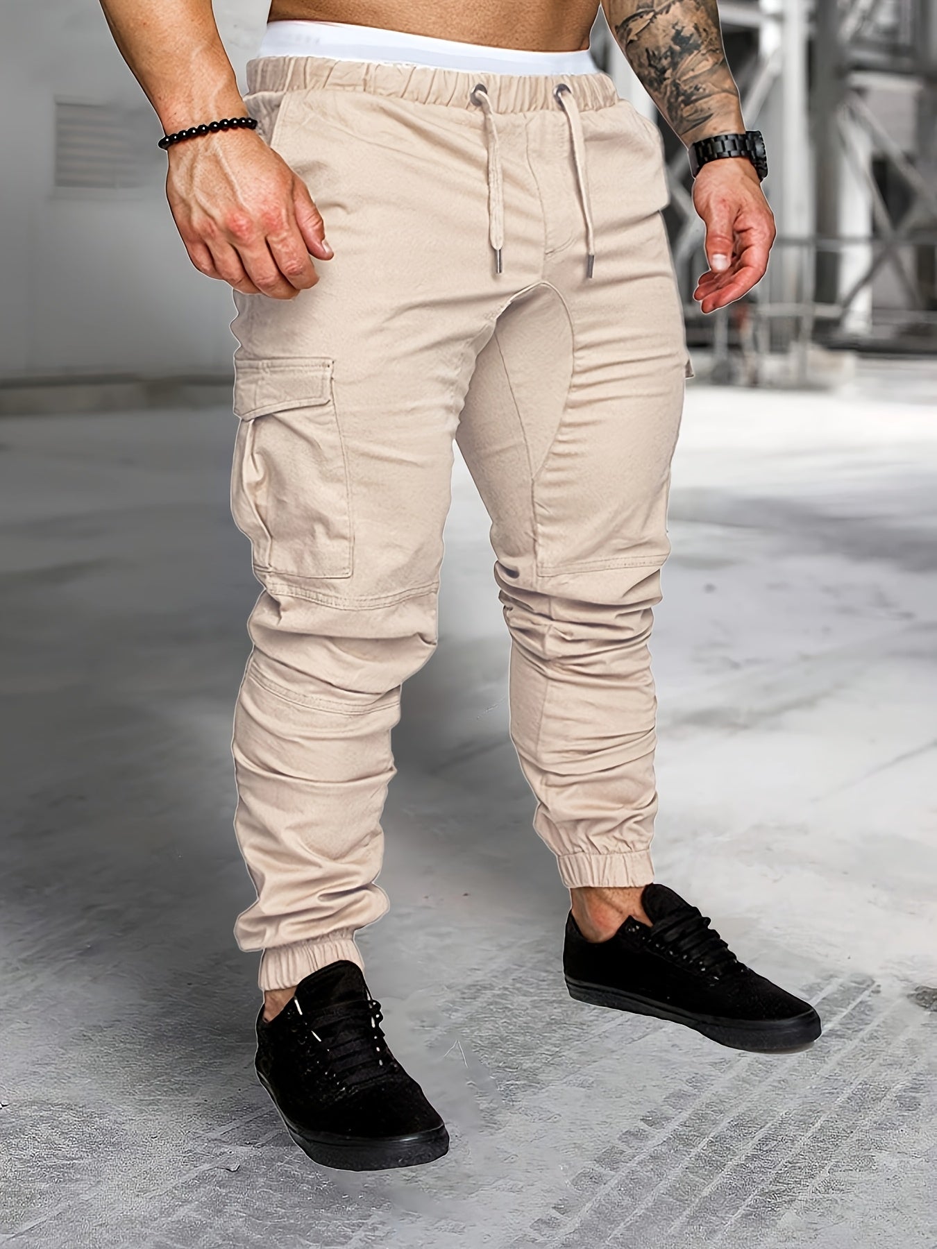 Men's Cargo Pants Outdoor Hiking Multi-Pocket Utility Long Trousers, Casual Style, For All Seasons