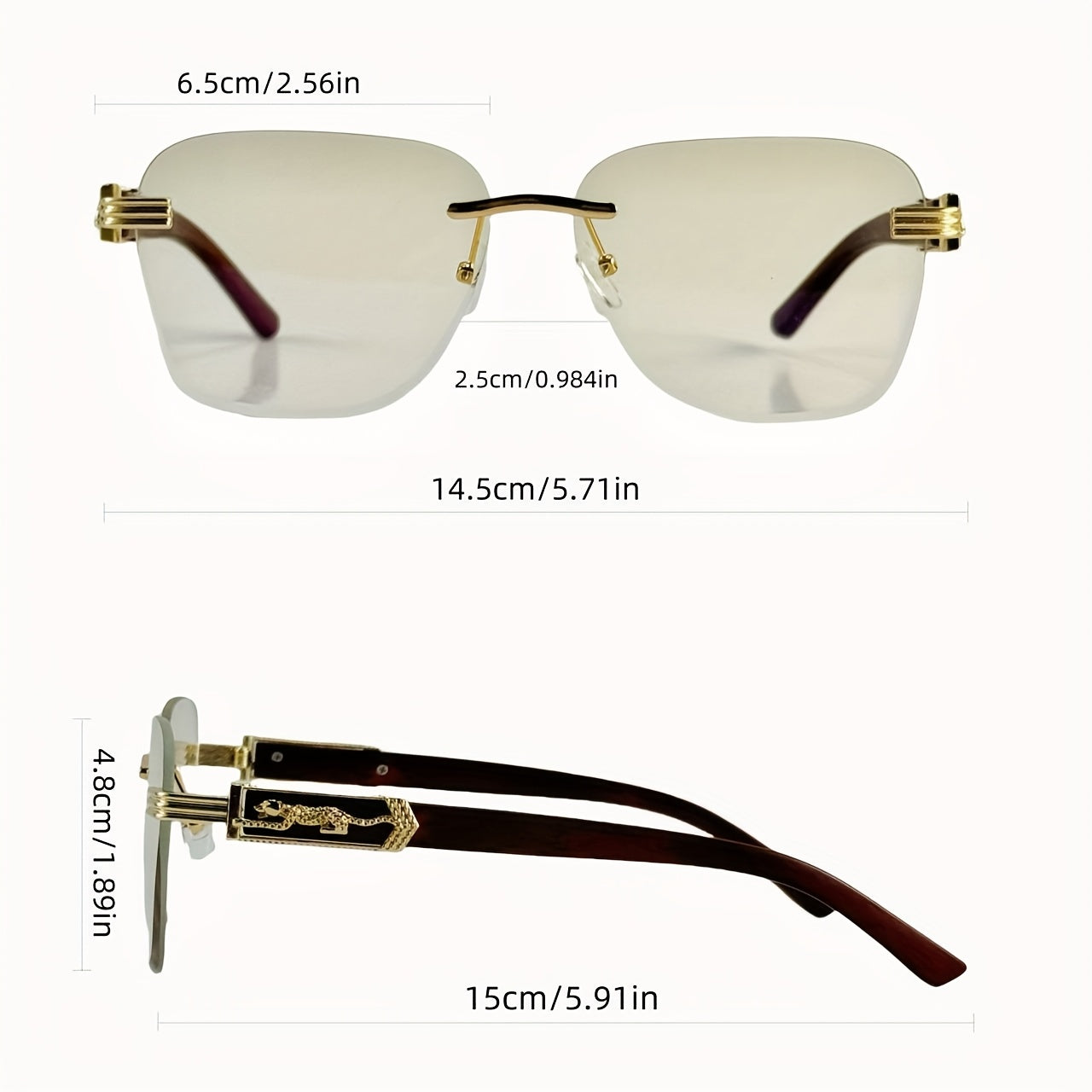 1pc of retro frameless photochromic fashionable glasses - suitable for both men and women, Y2K style, neutral and simple design - color changing lenses, suitable for daily use, very suitable for camping, makeup and dance part