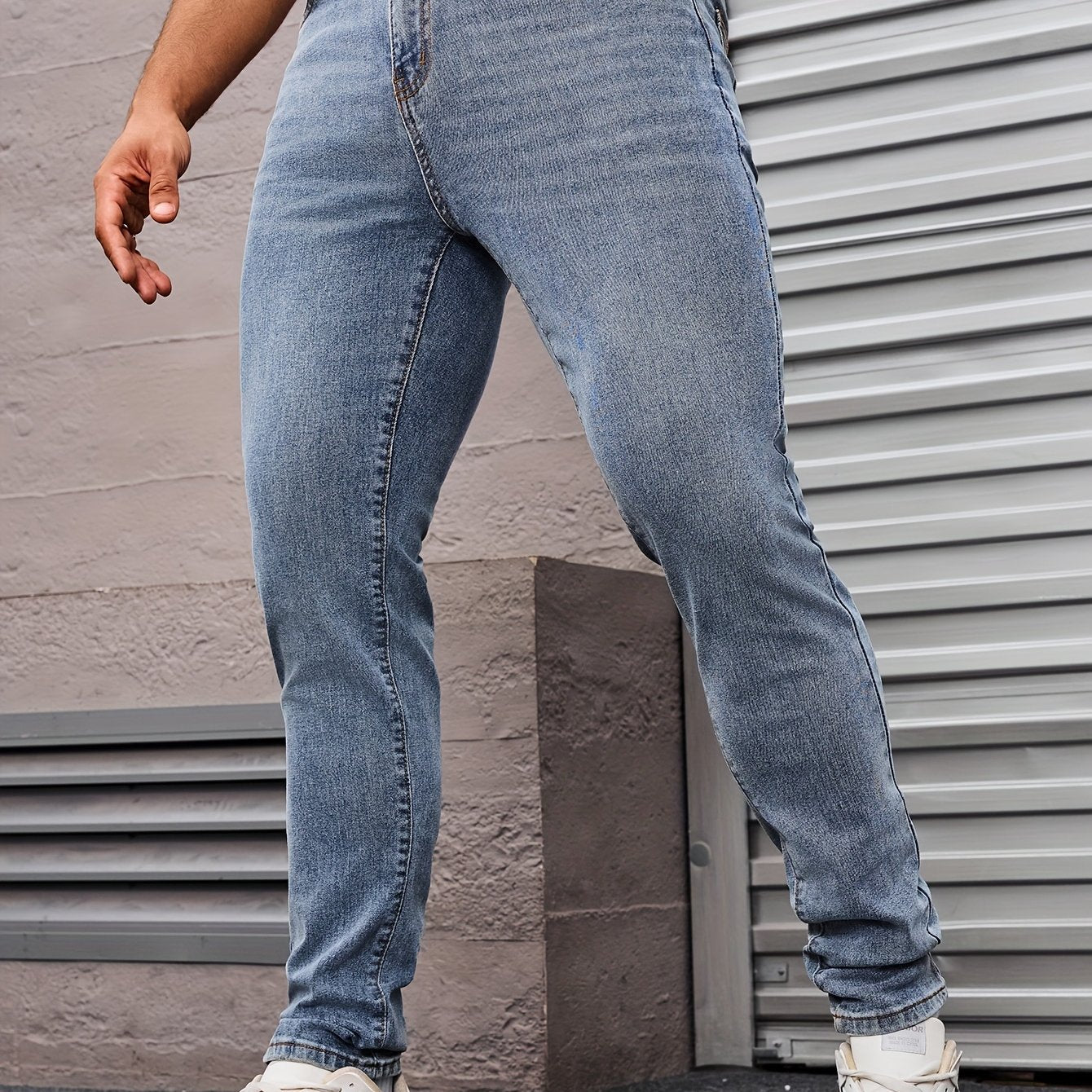 Men's Slim Fit Jeans - Rayon Blend, Stretch Denim, Solid Color, Machine Washable, Everyday Denim|Slim Fit Jeans|Rayon Blend Denim