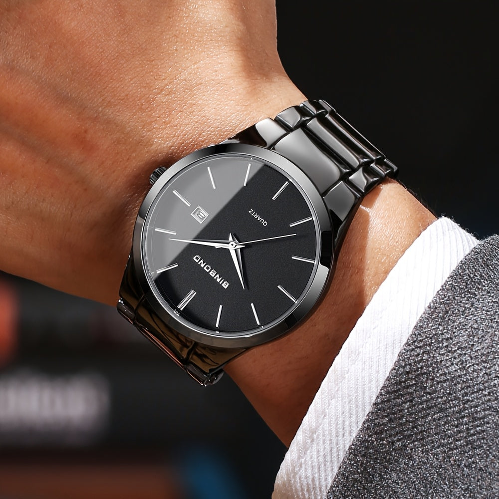 Men's quartz watch alloy strap watch calendar watch sports leisure waterproof Men's watch