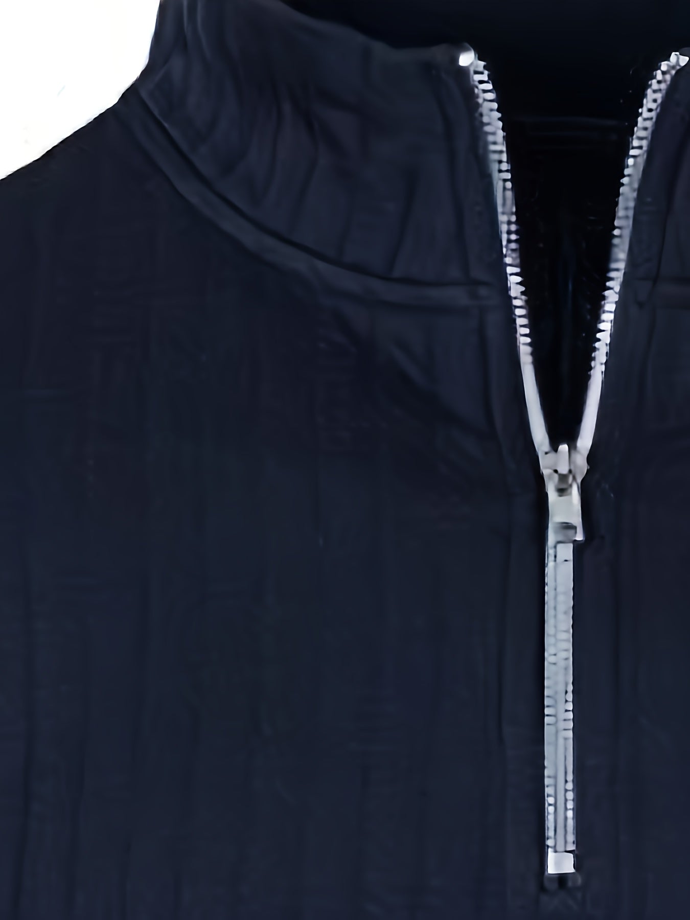 Men'S Casual Polyester Sweater, Solid Color, High Neck Quarter Zip, Long-Sleeved Pullover, Regular Fit, 100% Polyester Knit Fabric, 230g/m² - Fall/Winter Essential