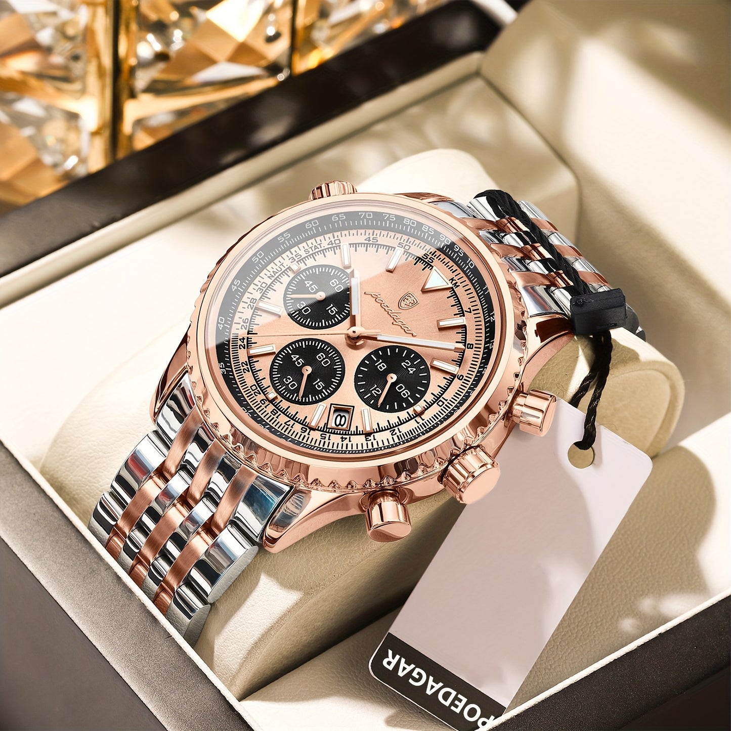 POEDAGAR New waterproof luminous calendar stainless steel ultra-thin Men's watch fashion students Korean business luxury youth chronograph quartz wristwatch., Perfect for Thanksgiving