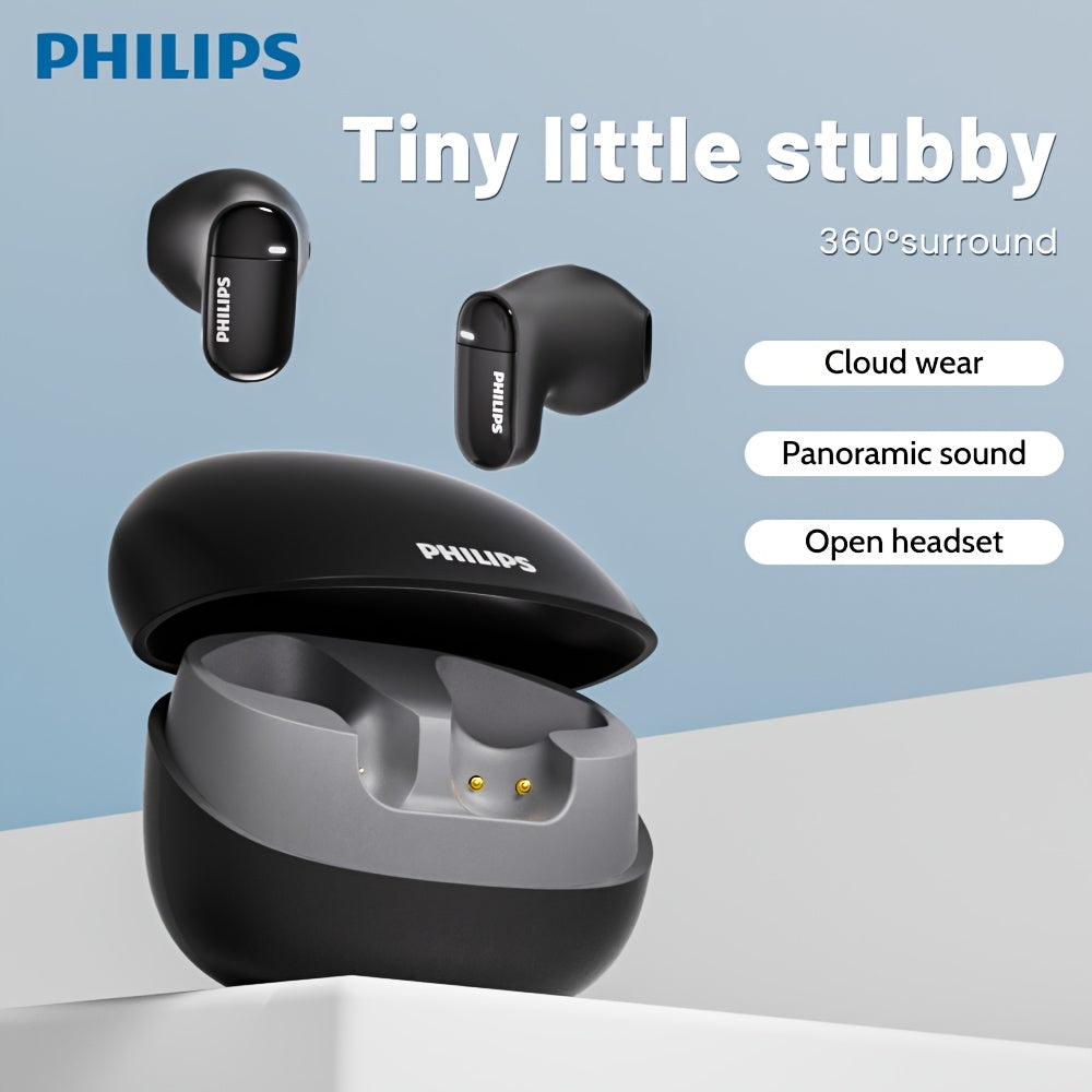 PHILIPS True Wireless Earphones Earbuds - Comfortable for iPhone/ Android, Built-in Microphone Sweat Wireless Headset, Wireless Headphones TAT2169