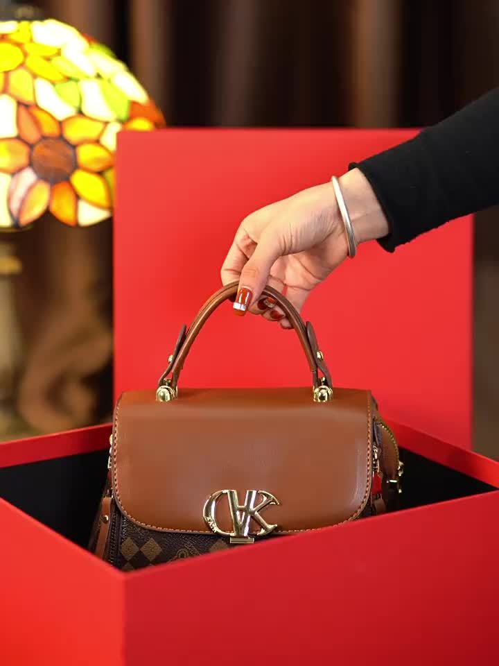 Vintage PU Handbag, Retro Turn Lock Handbag, Women'S Fashion Handbag & Purse